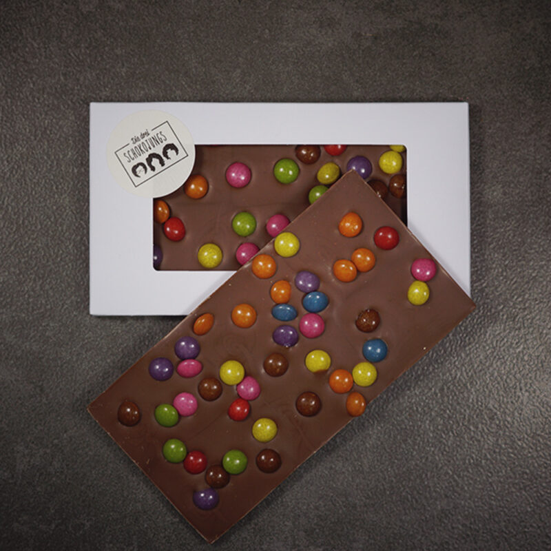 Feinste Vollmilchschokolade mit bunten Schokolinsen - &amp;quot;Die drei ...